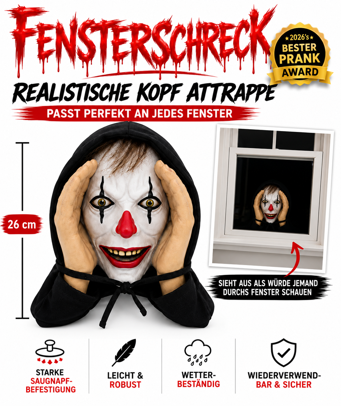 Fensterschreck "Clown"