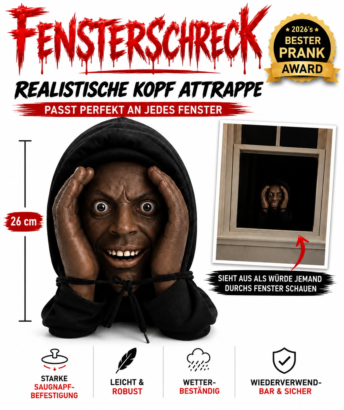 Fensterschreck "Dunkler Fremder"